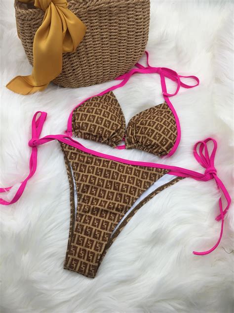 fendi bikini dames|fendi high waisted swimsuit.